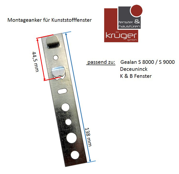 montageanker fur gealan deceuninck k b fensterprofile ebay
